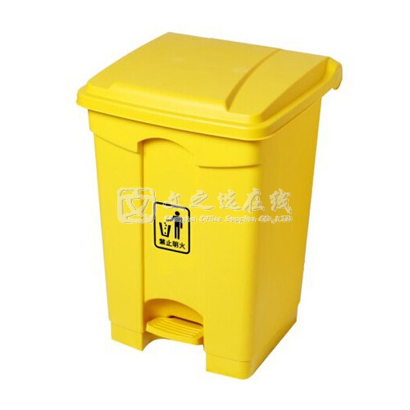 彩塘 CTB-AF07317 68L L504*W412*H673 黄色 脚踏式 塑料垃圾桶