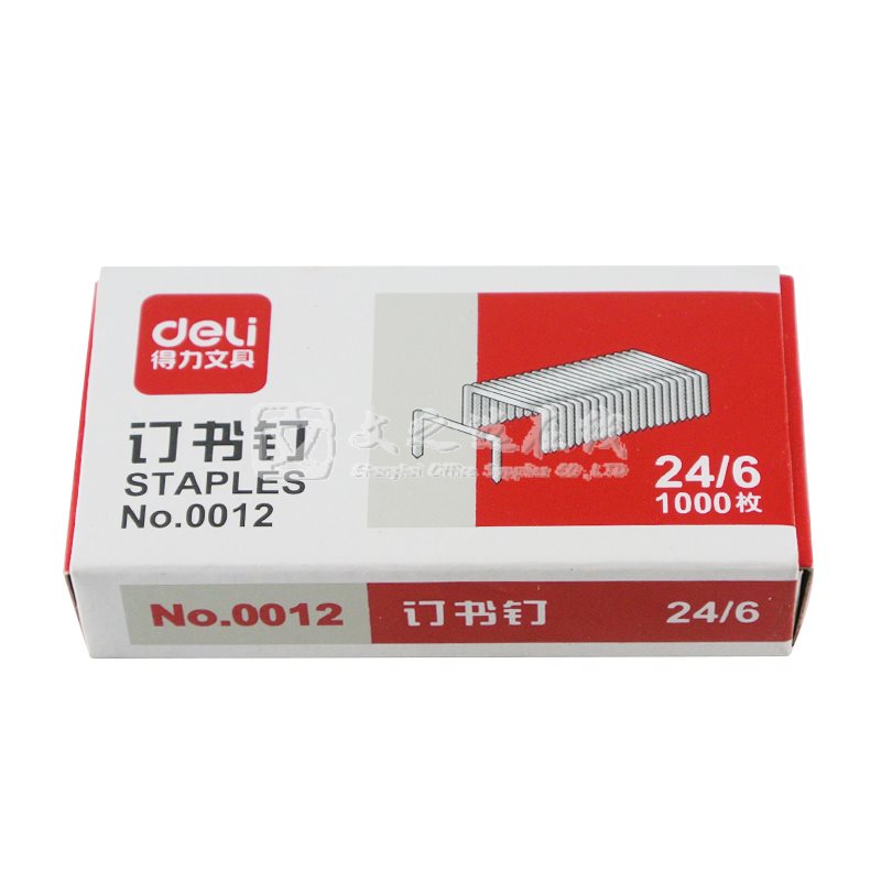 得力Deli 0012 24/6 1000枚/盒 10盒/封 订书针