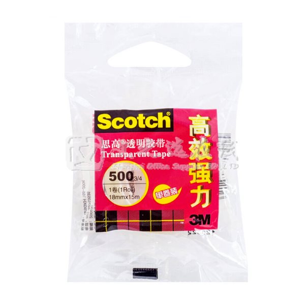 3M 思高/Scotch 500 3/4 18mm*15m 8卷/盒 透明胶带