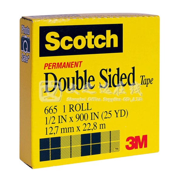 3M 思高/Scotch 665 1/2 12.7mm*22.8m 12卷/盒 透明 双面胶带