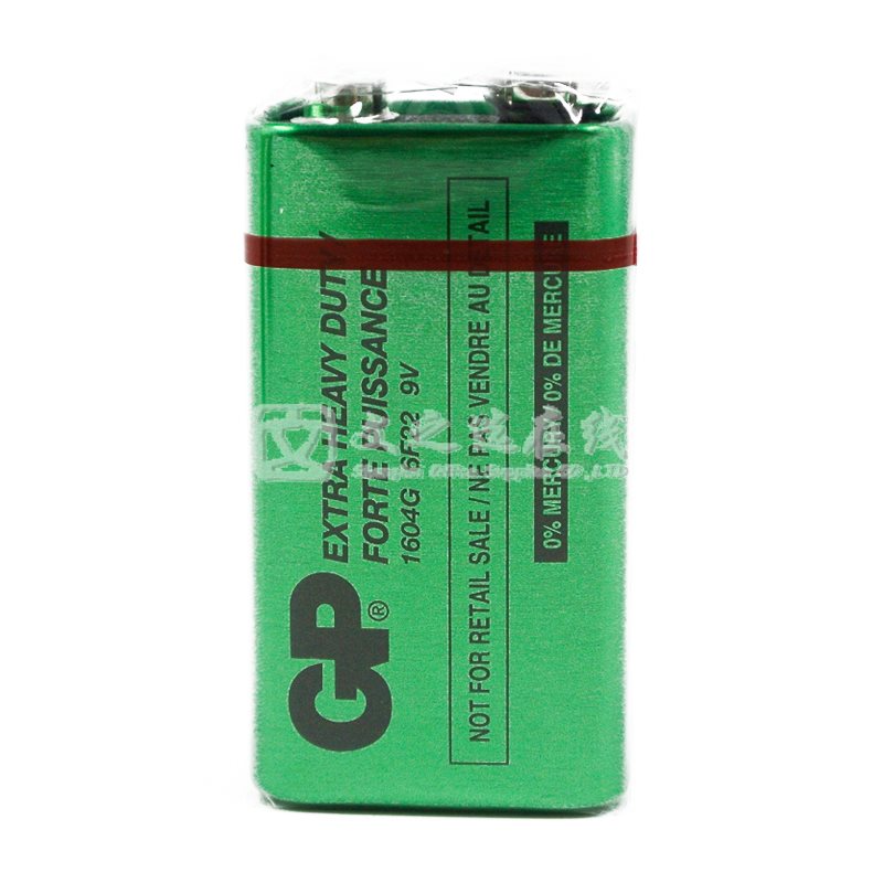 超霸GP 1604G 9V 6F22 10节/盒 碳性电池