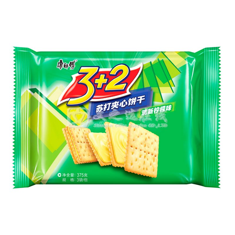 康师傅 375g/包 清新柠檬味 3+2苏打夹心饼干