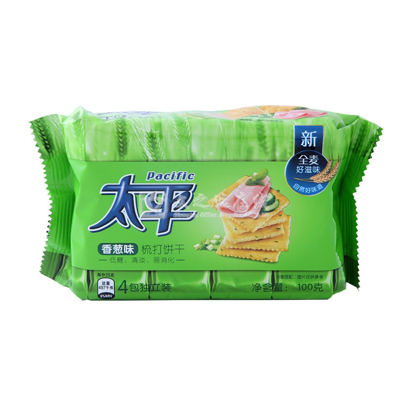 太平Pacific 100g/包 24包/箱 香葱味 梳打饼干