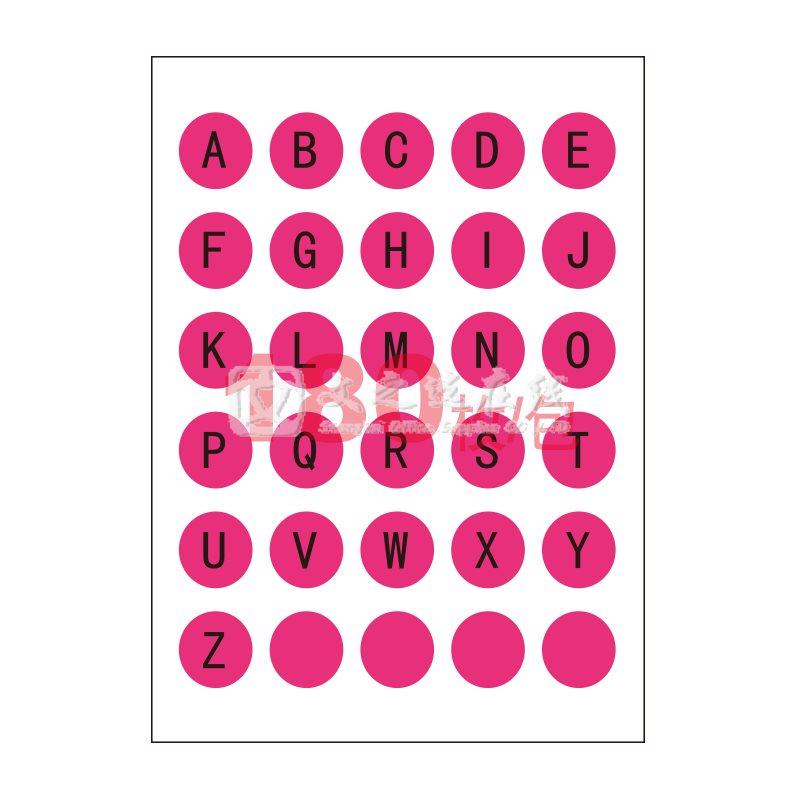 卓联 ZL-27 直径16 30张/页 6页/本 粉色字母 手写标签