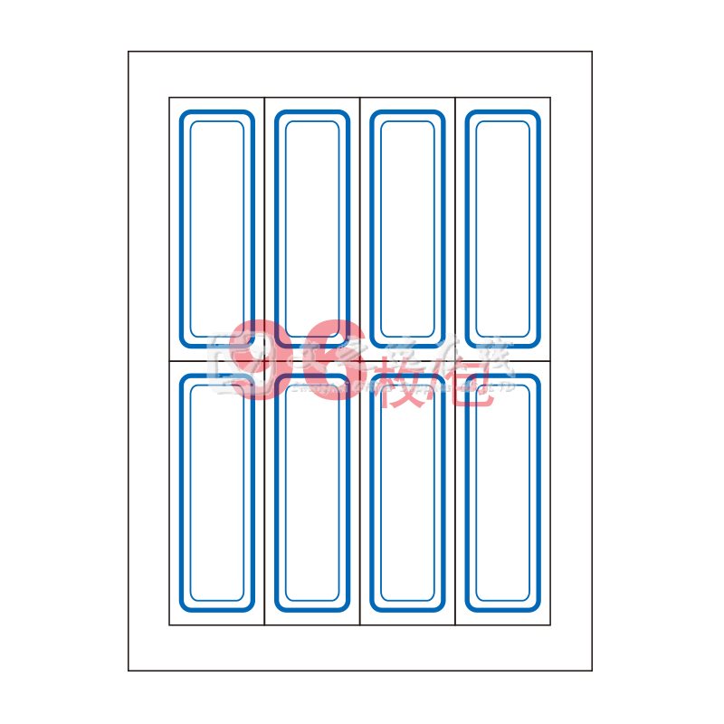 卓联 ZL-46 19*52 8张/页 12页/本 蓝框 手写标签