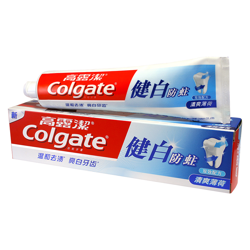 高露洁 200g/支 清爽薄荷 健白防蛀牙膏