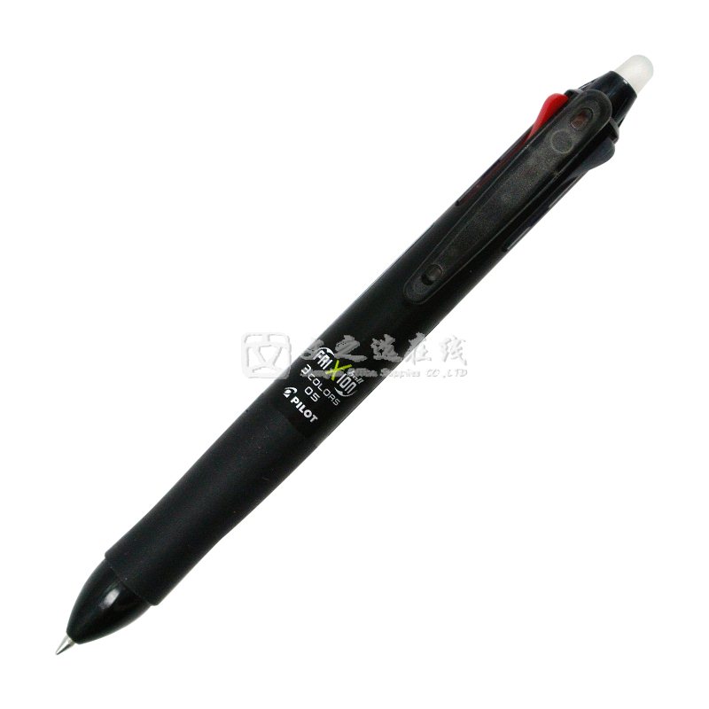 百乐Pilot LKFBS-60EF-B 0.5mm 三色 按制式 摩磨擦 可擦写水笔（黑色笔杆）