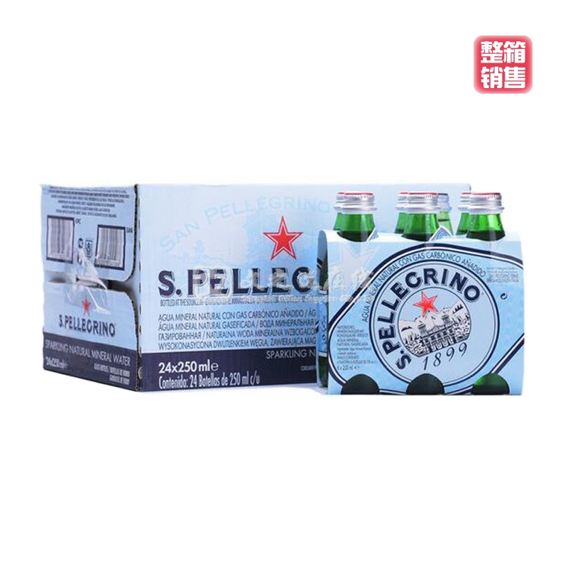 圣培露SanPellegrino 250ml/瓶 24瓶/箱 充气天然矿泉水（整箱）