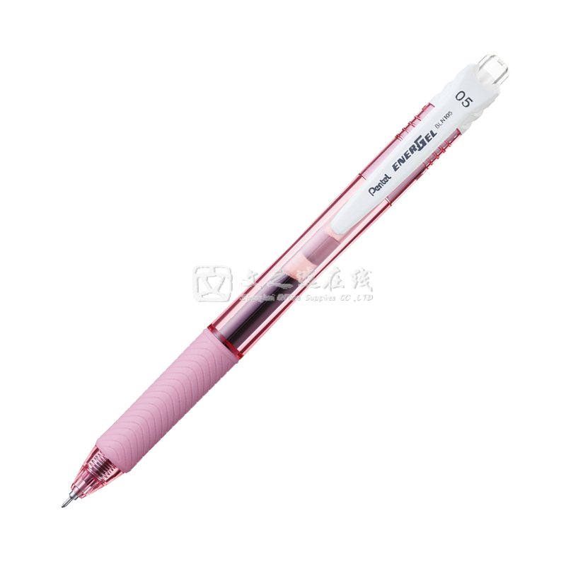 派通Pentel BLN105P-A 0.5mm 粉色笔杆 黑色笔芯 12支/盒 按制式速干水笔