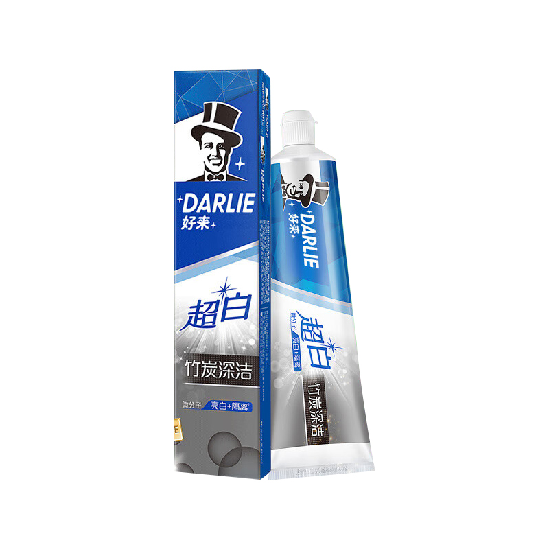 好来Darlie 190g/支 超白竹炭深洁牙膏