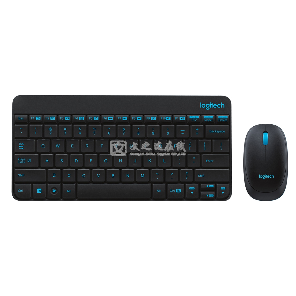 罗技Logitech MK245 Nano 黑蓝色 无线键鼠套装