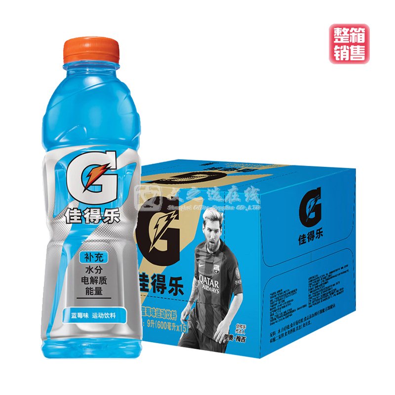 佳得乐Gatorade 600ml/瓶 15瓶/箱 蓝莓味 运动饮料（整箱）