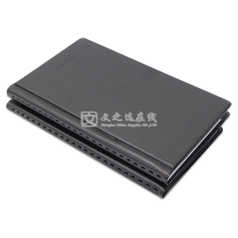 悠米Umi W13001D 一段三格 180名 30本/盒 黑色 硬皮名片册