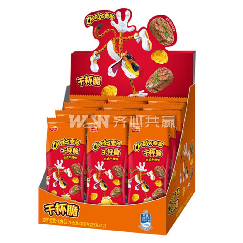 奇多Cheetos 25g*12包/组 日式牛排味 干杯脆粟米粒