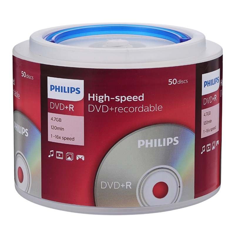 飞利浦Philips 乖乖桶系列 DR4Y6H50F/93 DVD+R 4.7G 16X 50张/桶 光盘