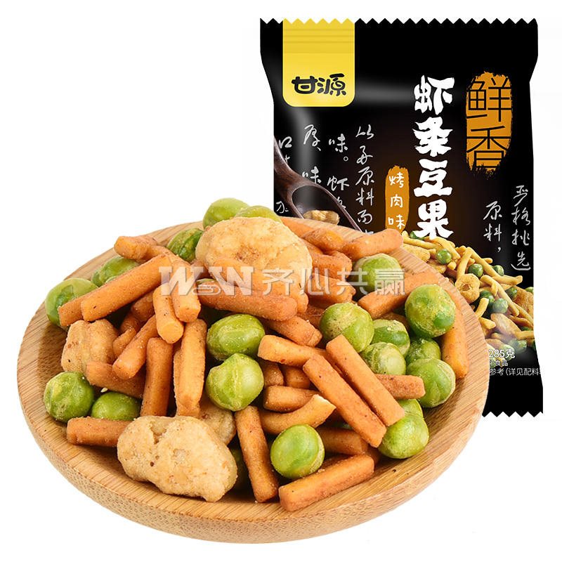 甘源 285g/袋 烤肉味 鲜香虾条豆果