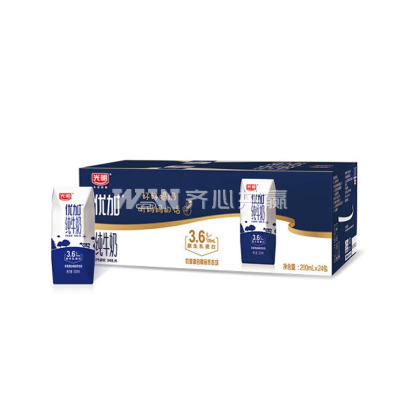 光明 200ml*24盒/箱 优+ 钻石装 纯牛奶（整箱）
