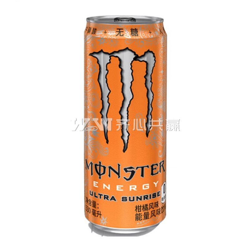 魔爪Monster 330ml*12罐/箱 无糖 柑橘风味 能量风味饮料（整箱）