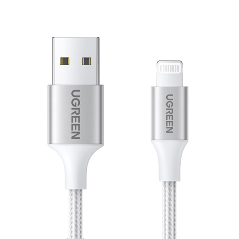 绿联Ugreen 60163 2米 银色 USB转Lightning 数据线
