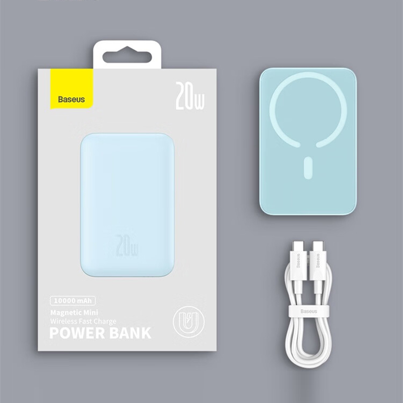 倍思Baseus PPCXM10 10000mAh 20W 远峰蓝 磁吸无线快充移动电源