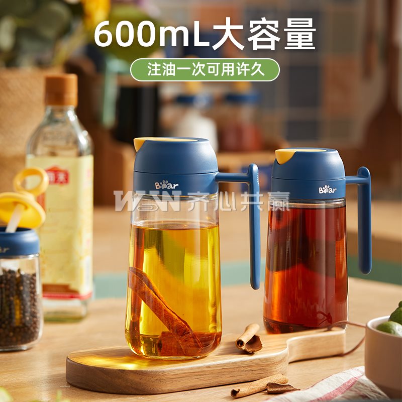 小熊伊万 CX-W0037-S02 600ml 蓝色 玻璃瓶 油壶