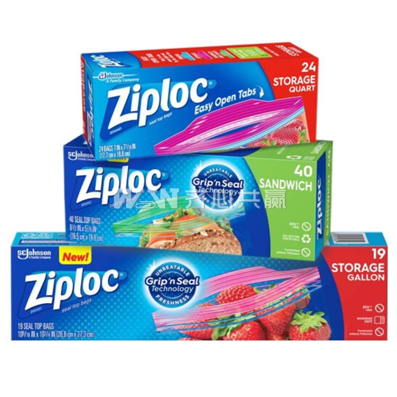 密保诺Ziploc 3盒/组 S*40个+M*24个+L*19个 零食密实袋+双链密实袋 组合装