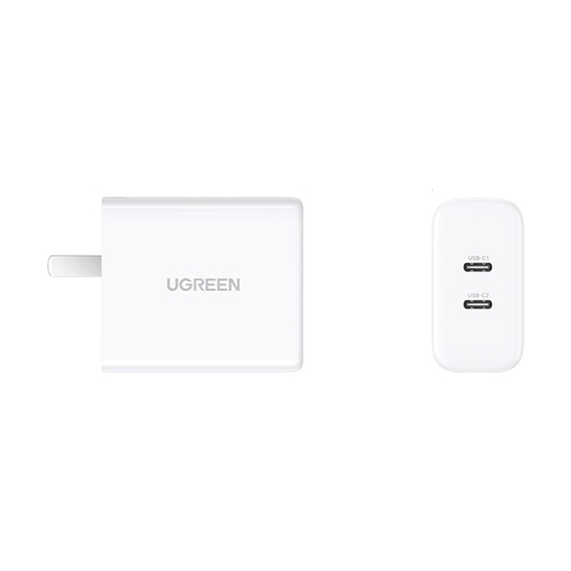 绿联Ugreen 60513 PD40W 双Type-C 折叠头 白色 快充充电头