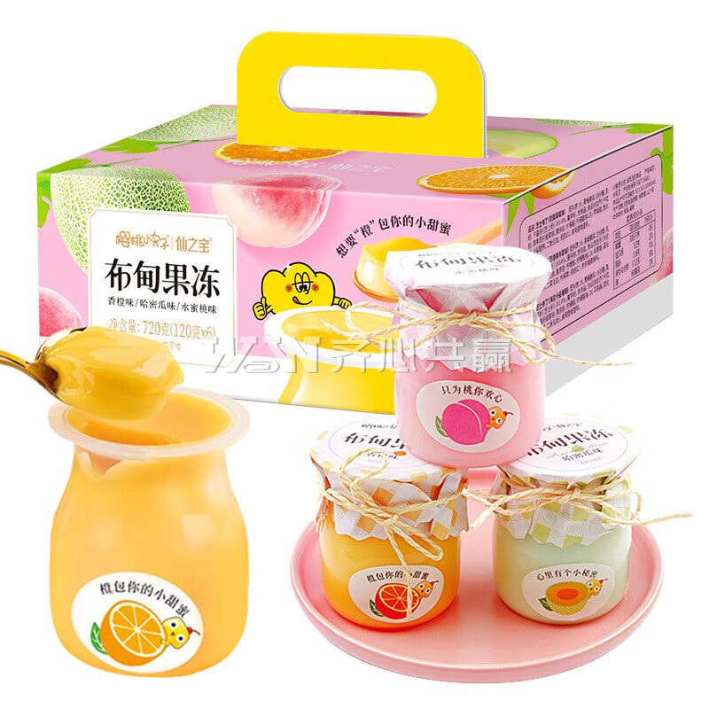 仙之宝 樱桃小丸子 120g*6杯/箱 混合口味 布甸果冻