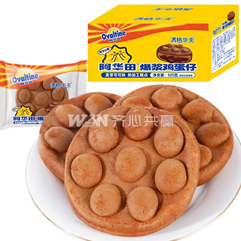 阿华田 满格华夫 520g/箱 独立包装 麦芽可可味 爆浆鸡蛋仔