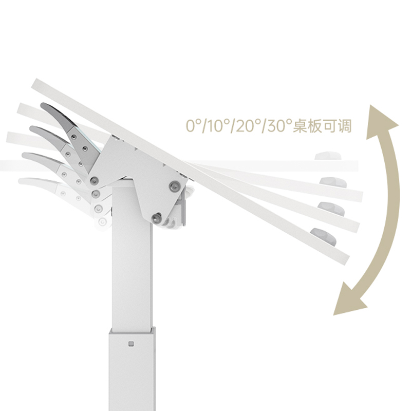 北弧Brateck K151 600*531*758~1128mm 石英白 可升降移动电脑桌/支架