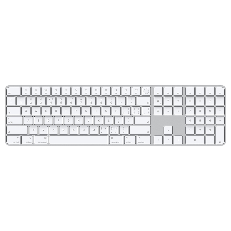 苹果Apple MK2C3CH/A 白色 中文 (拼音) 带触控ID和小数字键盘 妙控键盘