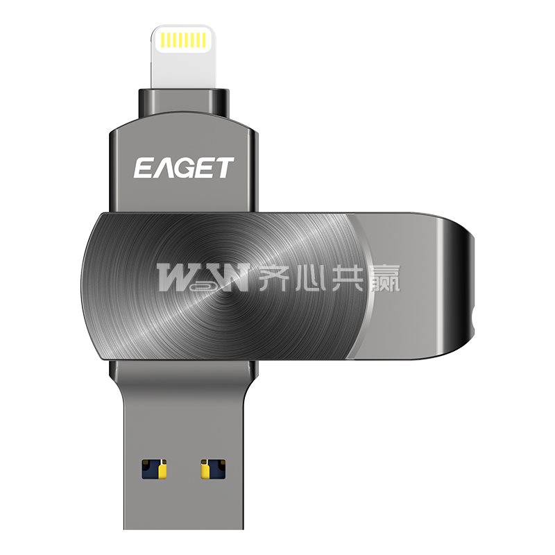 忆捷Eaget i66 128GB Lightning USB3.0 黑色 金属 手机优盘/闪存盘
