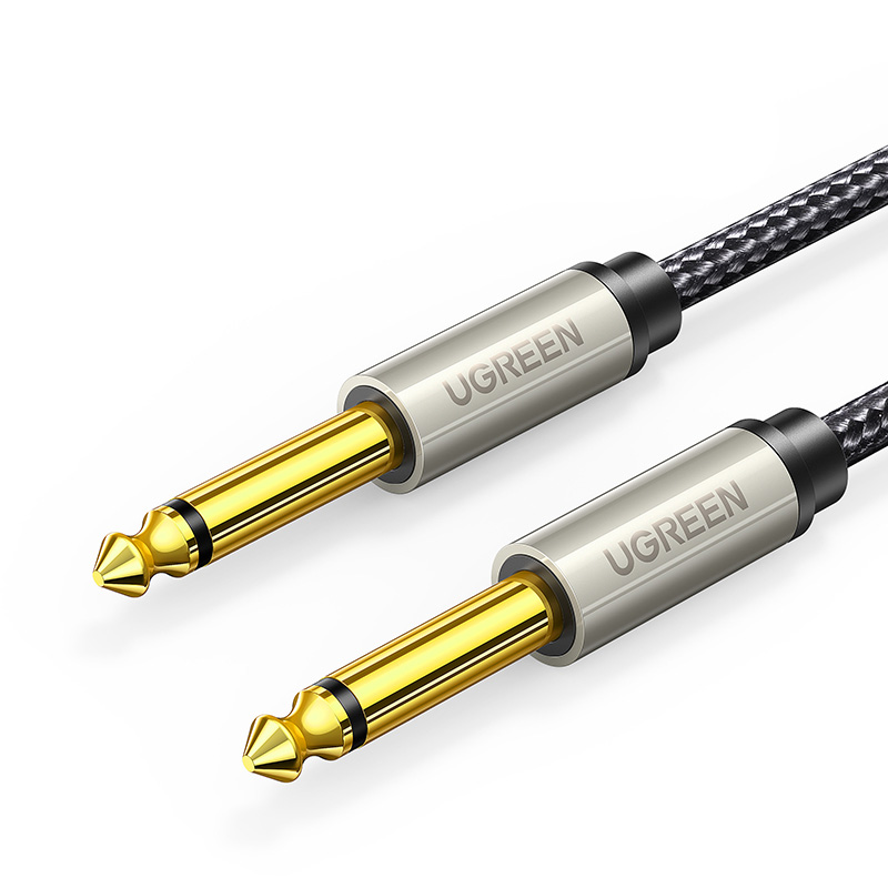 绿联Ugreen 40811 2米 6.5mm 编织线 公对公 音频连接线