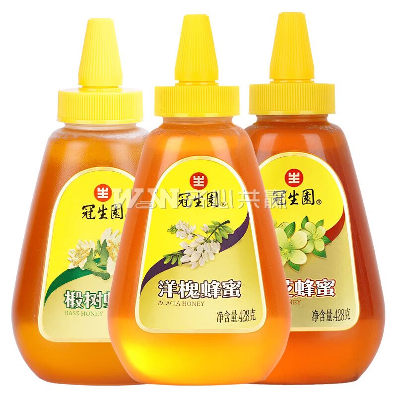 冠生园 428g*3瓶/组 椴树+枣花+洋槐 挤压瓶 蜂蜜组合装