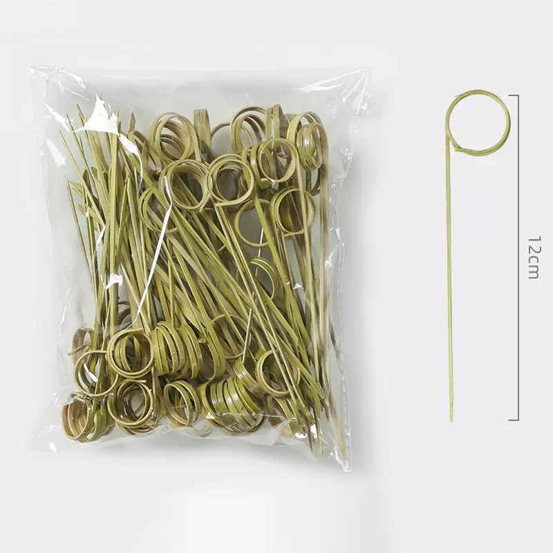 巧象 长：12cm 100支/包 青皮指环签 一次性创意竹签