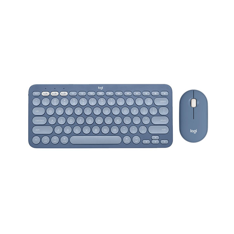 罗技Logitech K380键盘+Pebble鼠标 品月蓝 无线蓝牙键鼠套装