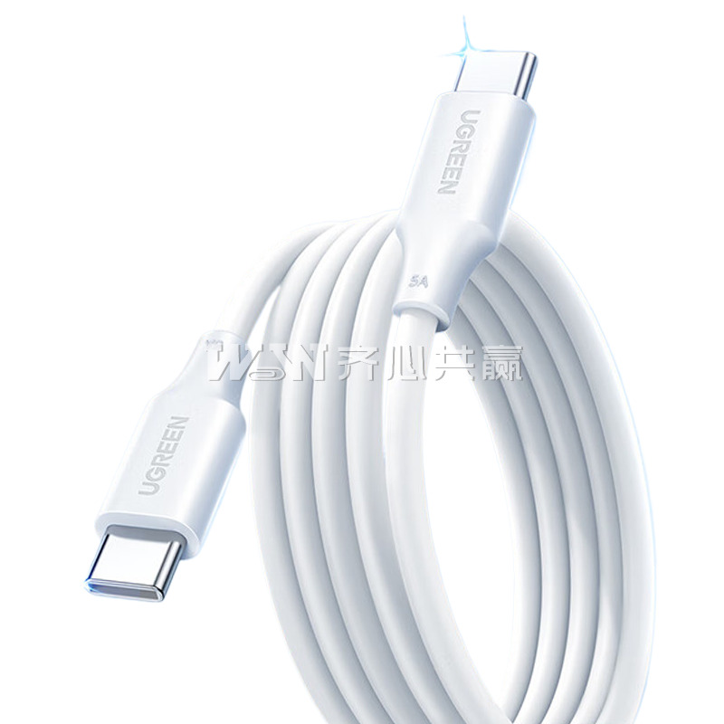 绿联Ugreen 15172 100W 1米 白色 双Type-C 数据线