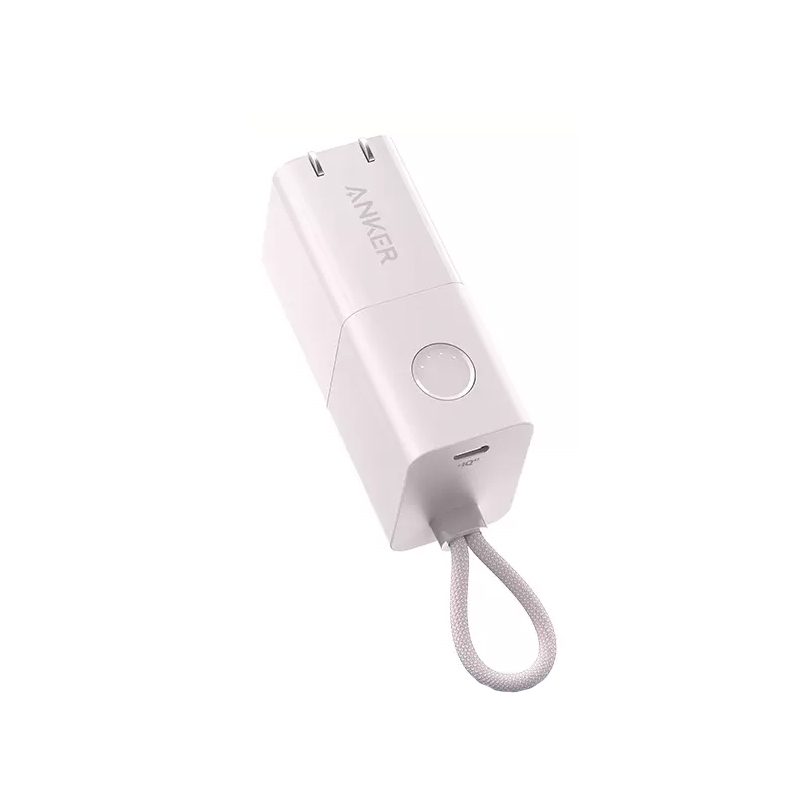 安克Anker A1634 30W 樱花粉 二合一超级充+A8632苹果USB-C线 组合套装