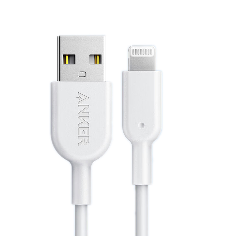 安克Anker A8432 0.9米 白色 USB-A to Lightning 快充数据线