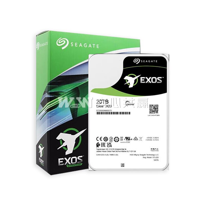 希捷Seagate ST20000NM007D ExosX20系列 20TB SATA接口 企业级硬盘