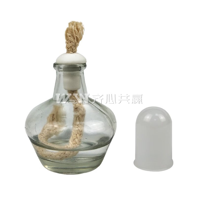 安赛瑞 600870 77*98mm 150ml 含灯芯灯帽无酒精 玻璃酒精灯