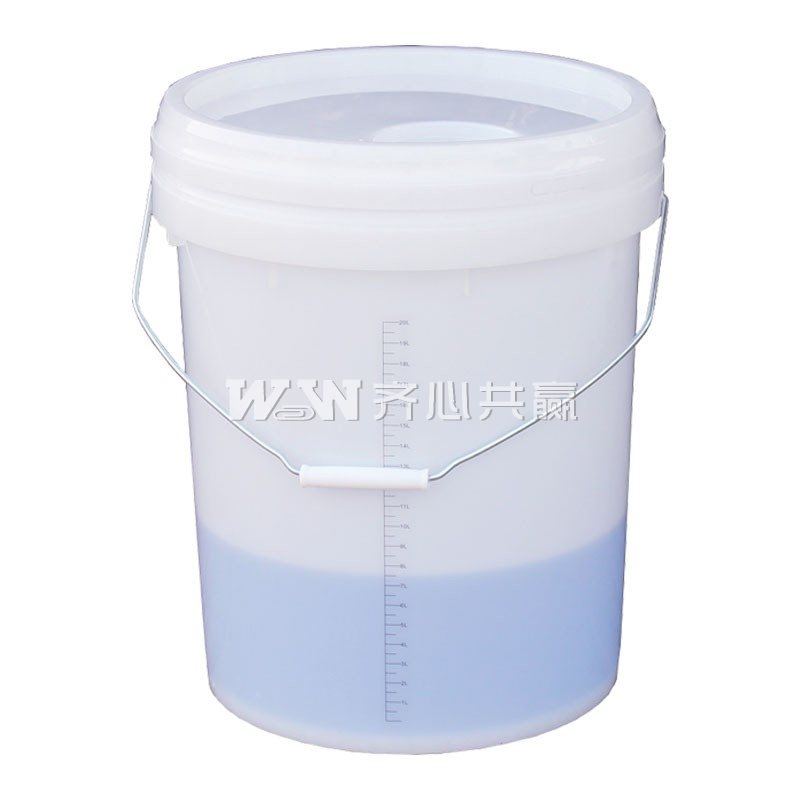 京云灿 J-20BTM 20L 半透明 带盖带拎手 塑料刻度计量桶