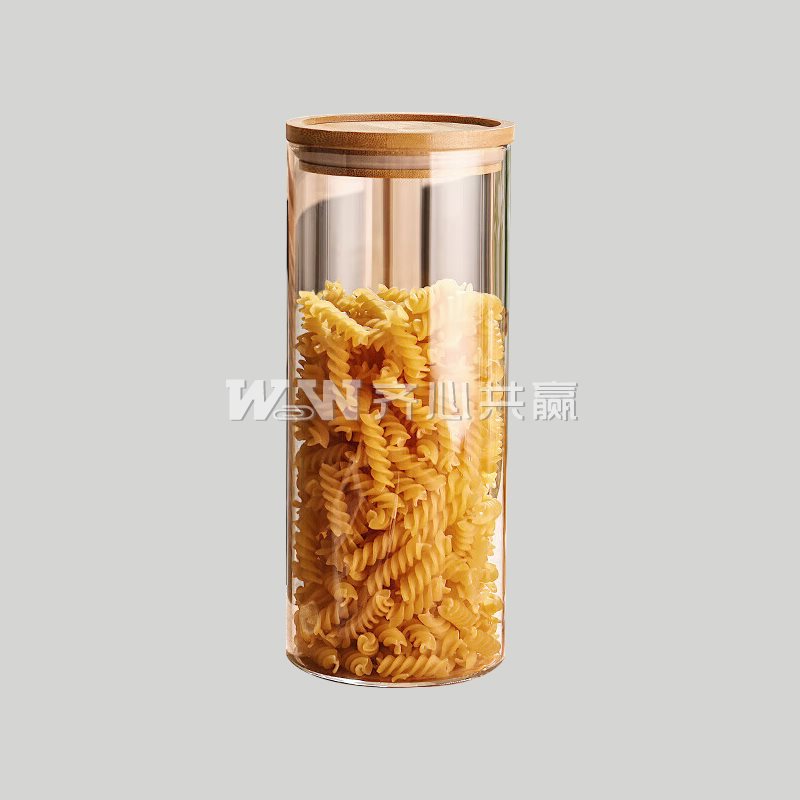 格娜斯 1200ml 10*15cm 竹木盖玻璃密封罐
