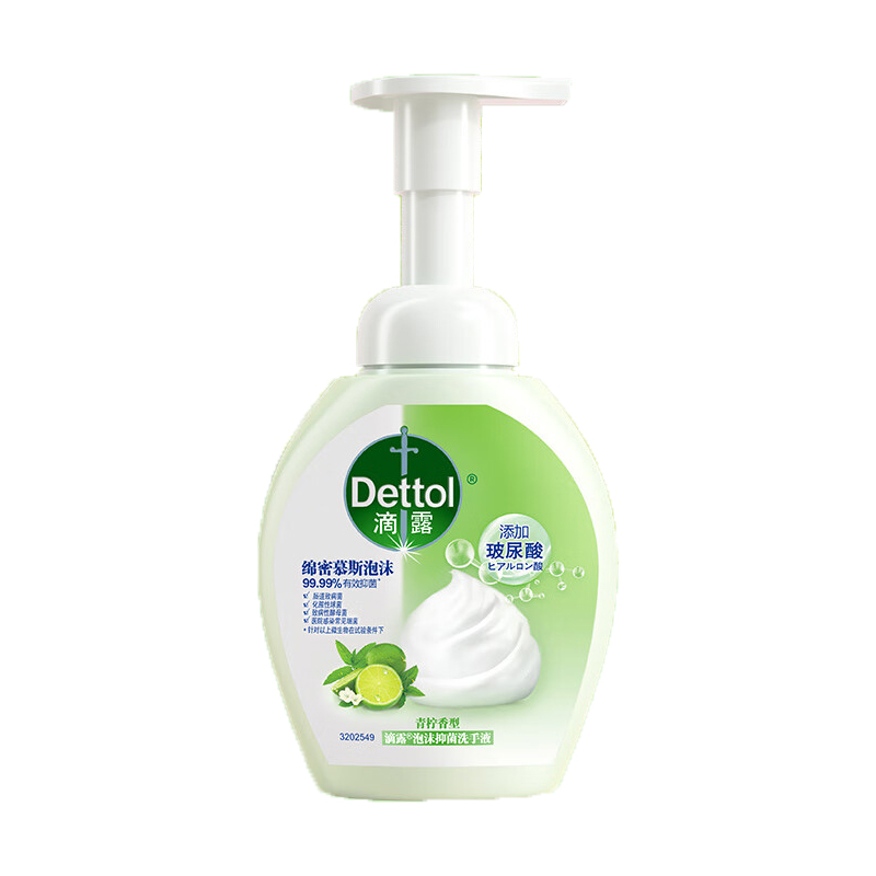 滴露Dettol 250ml/瓶 青柠香型 泡沫抑菌洗手液
