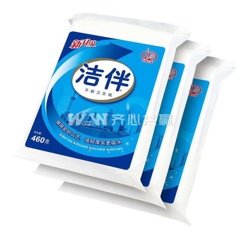 洁伴 103510 460g*3包/组 平装卫生纸/草纸