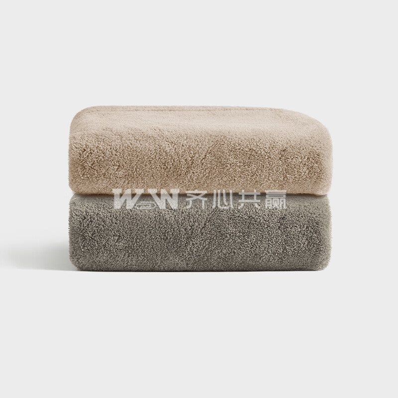 三利 9927 35*75cm 115g 2条/组 棕/灰 珊瑚绒 毛巾