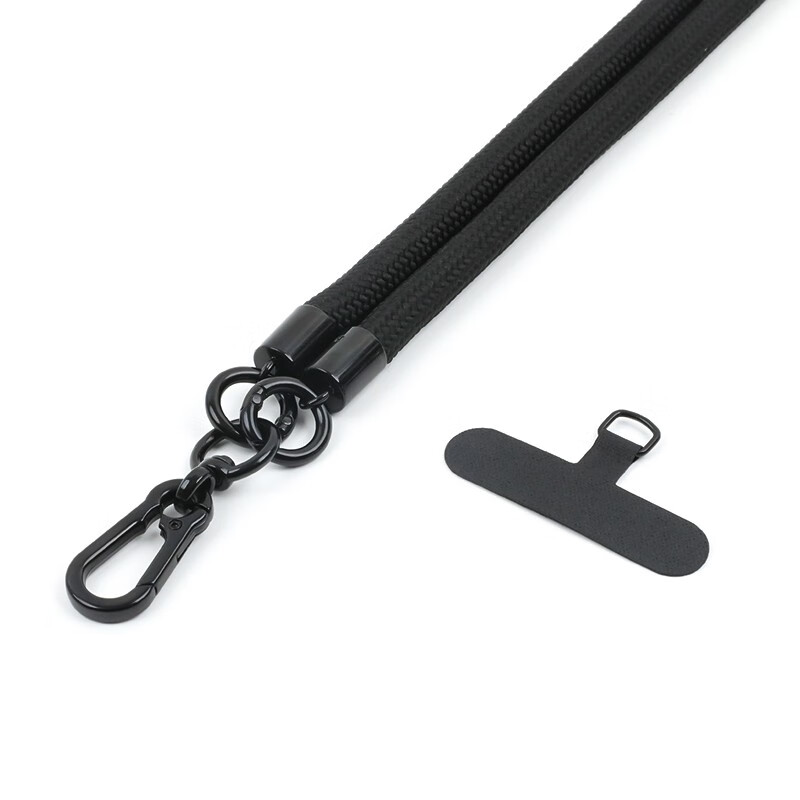 0度 绳长：60cm 绳粗：10mm 适用：全包充电口手机壳 黑色 手机挂绳