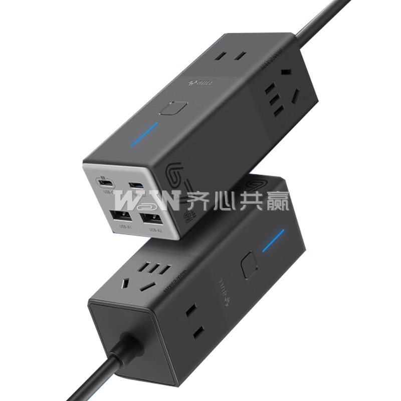 公牛Bull GNV-MC1673 1.5米 七合一 67W氮化镓PD快充 总控 卵石灰 电源延长线插座