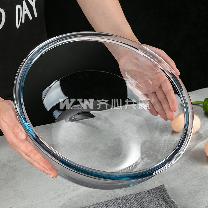 格娜斯 19.5*9.8cm 底径7.5cm 1.7L 透明 圆形玻璃碗
