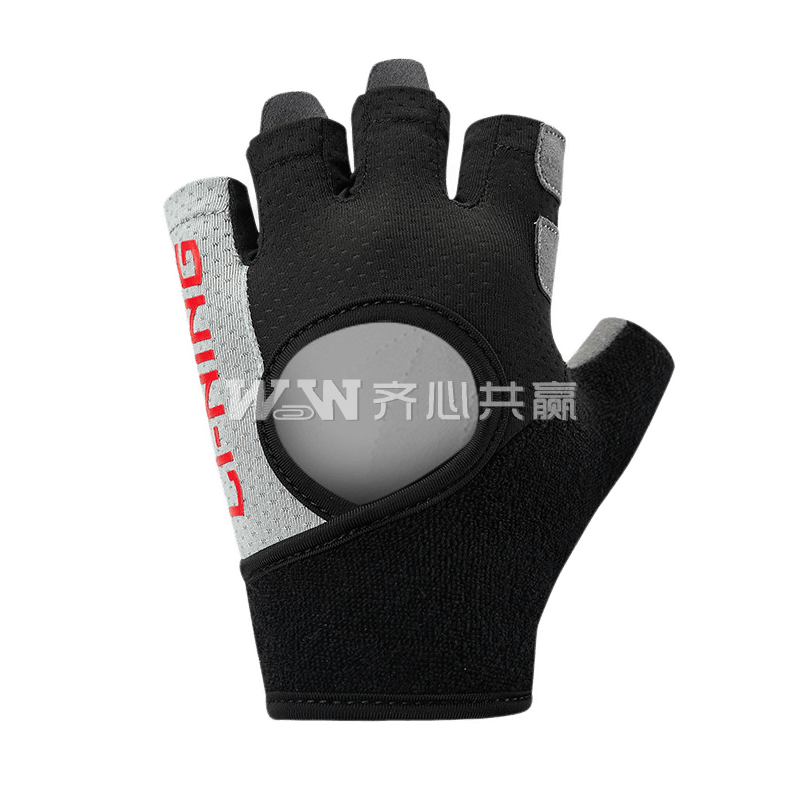 李宁Lining LQAN567-1 M码 黑灰色 半指训练手套
